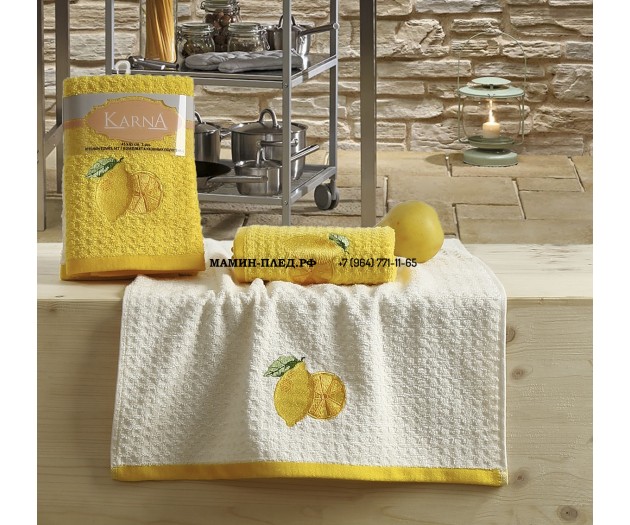 Кухонные полотенца "KARNA" LEMON 45x65 1/2 Желтый